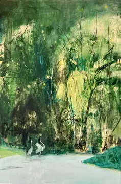 Green birds forest